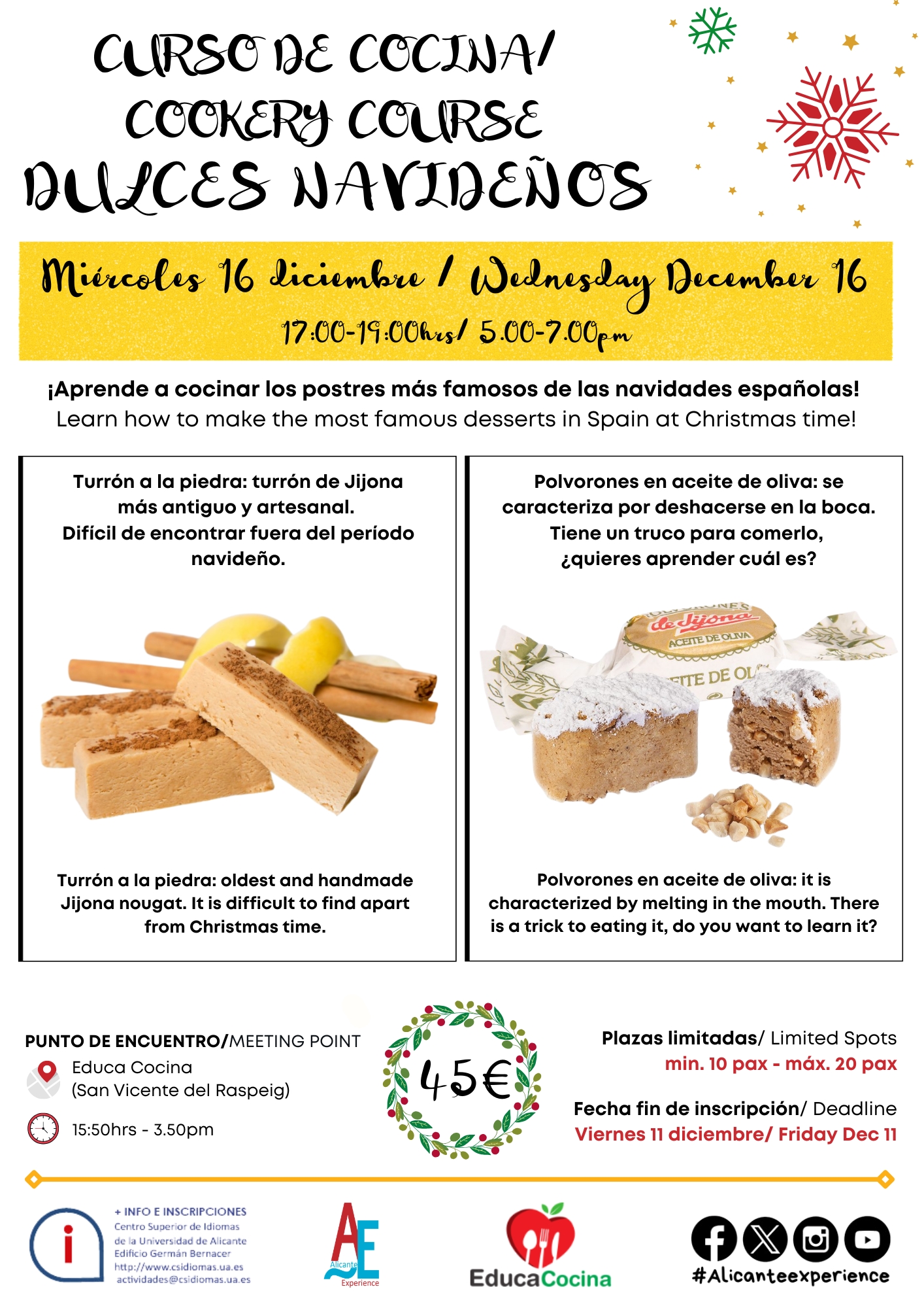 CURSO DE COCINA - DULCES NAVIDEÑOS